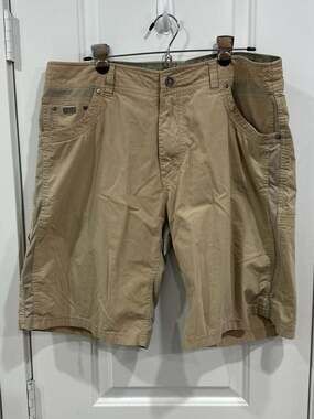 KÜHL Men's Radikl Performance Hiking Shorts Tan Desert Khaki Quick Dry Outdoor